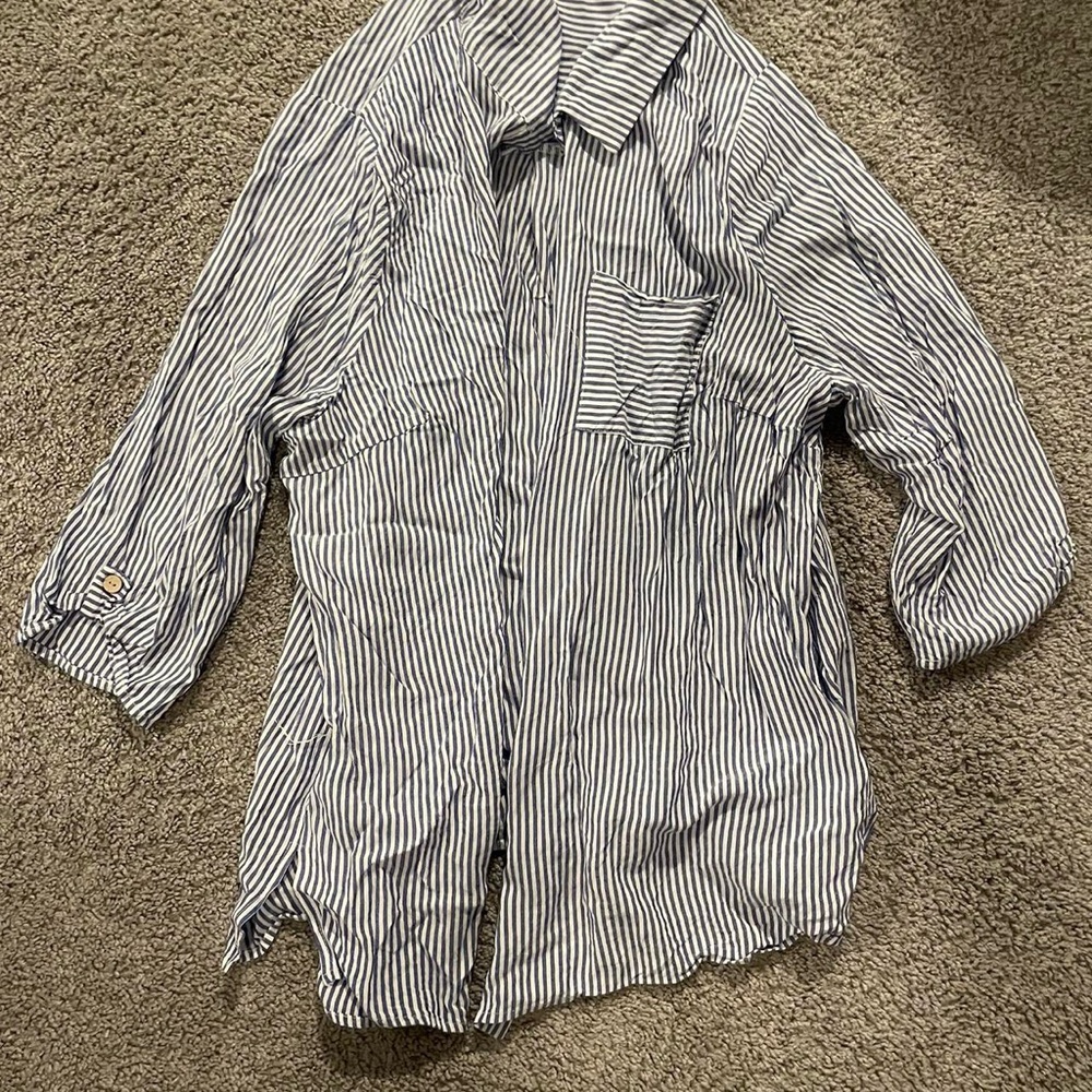 Striped button down
